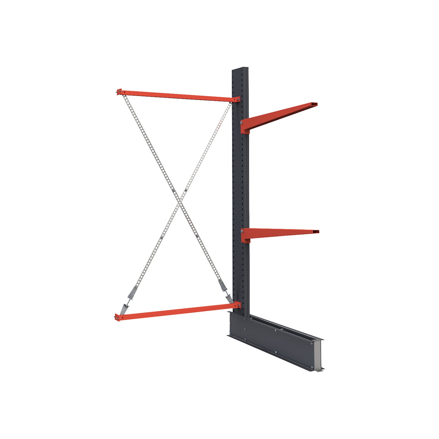 Cantilever racking unit Attillo heavy, single sided, HxW 2500 x 1500 mm, cantilever arm 1000 mm, extension shelf unit.