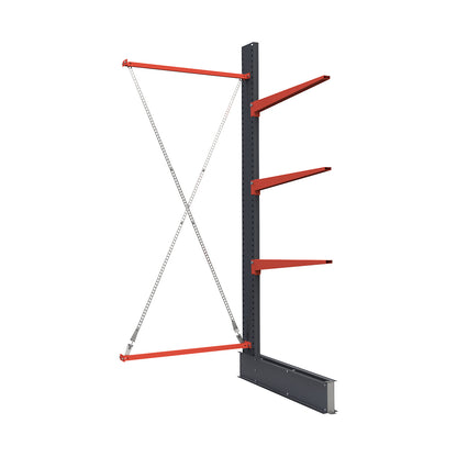 Cantilever racking unit Attillo heavy, single sided, HxW 3000 x 2000 mm, cantilever arm 1000 mm, extension shelf unit.