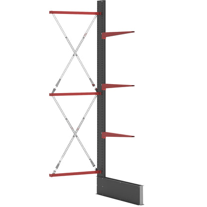 Cantilever racking unit Attillo heavy, single sided, HxW 3500 x 1000 mm, cantilever arm 1000 mm, extension shelf unit.