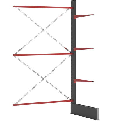 Cantilever racking unit Attillo heavy, single sided, HxW 3500 x 2000 mm, cantilever arm 1000 mm, extension shelf unit.