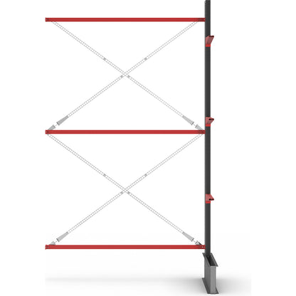 Cantilever racking unit Attillo heavy, single sided, HxW 3500 x 2000 mm, cantilever arm 600 mm, extension shelf unit.