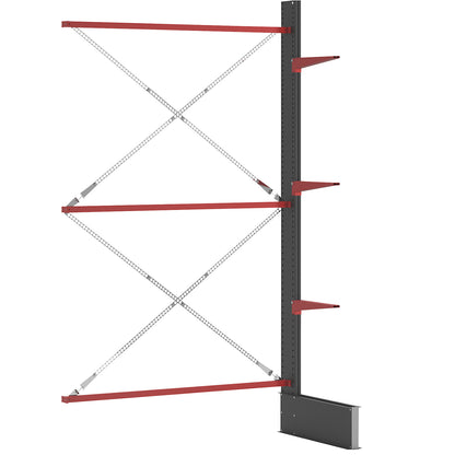 Cantilever racking unit Attillo heavy, single sided, HxW 3500 x 2000 mm, cantilever arm 600 mm, extension shelf unit.