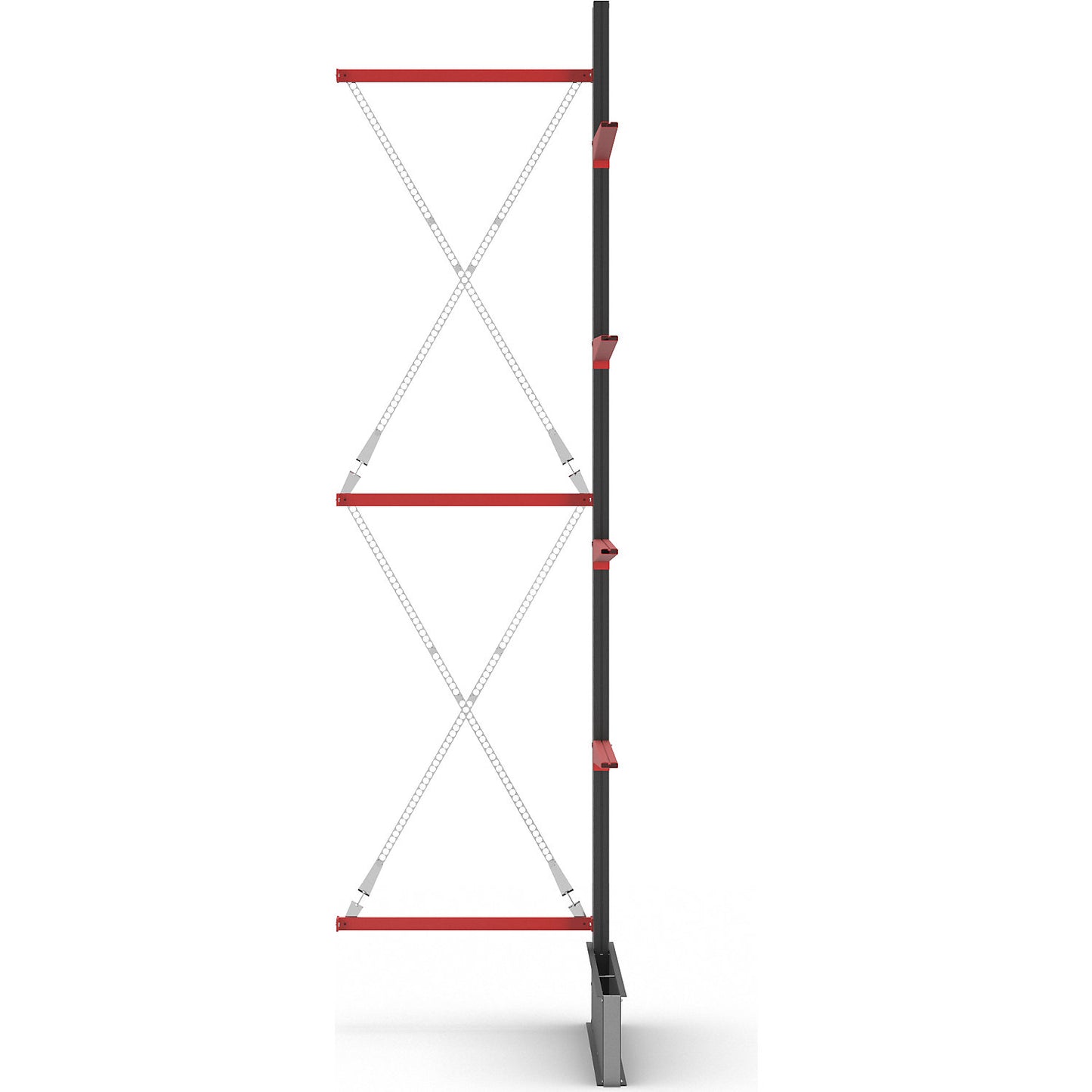 Cantilever racking unit Attillo heavy, single sided, HxW 4000 x 1000 mm, cantilever arm 1000 mm, extension shelf unit.