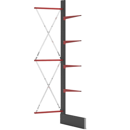 Cantilever racking unit Attillo heavy, single sided, HxW 4000 x 1000 mm, cantilever arm 1000 mm, extension shelf unit.