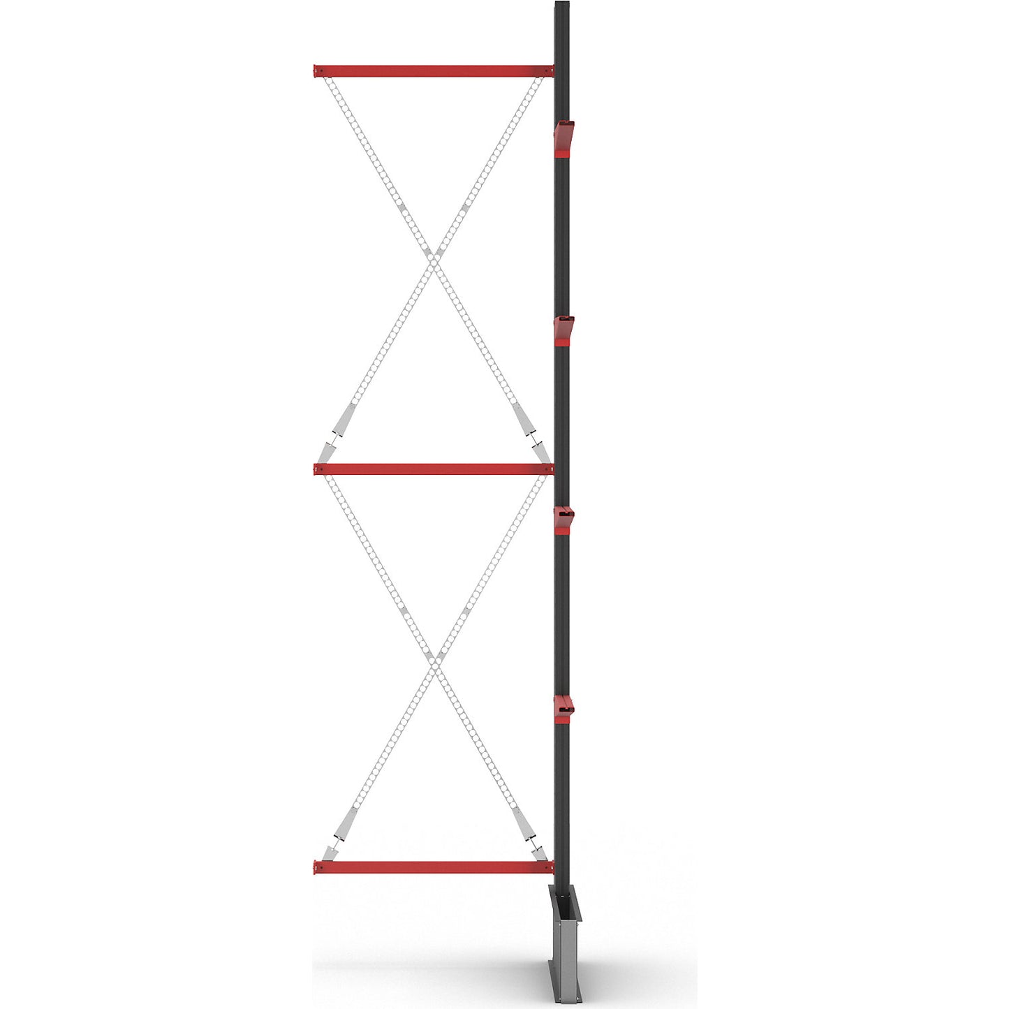 Cantilever racking unit Attillo heavy, single sided, HxW 4000 x 1000 mm, cantilever arm 600 mm, extension shelf unit.