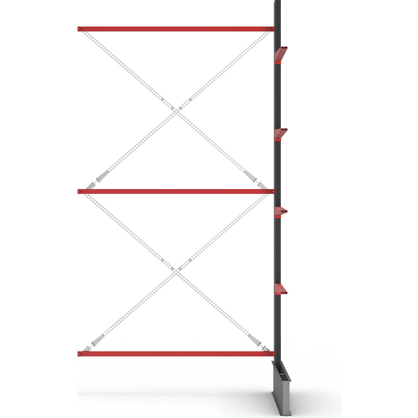 Cantilever racking unit Attillo heavy, single sided, HxW 4000 x 2000 mm, cantilever arm 1000 mm, extension shelf unit.