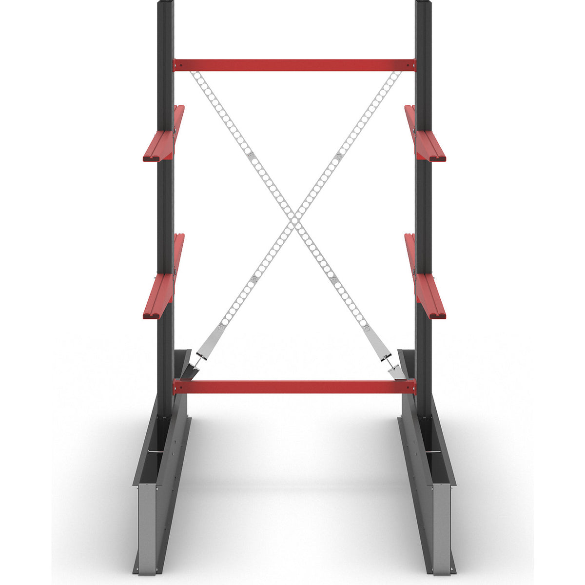 Cantilever racking unit Attillo heavy, double sided, HxW 2000 x 1000 mm, cantilever arm 1000 mm, standard shelf unit.