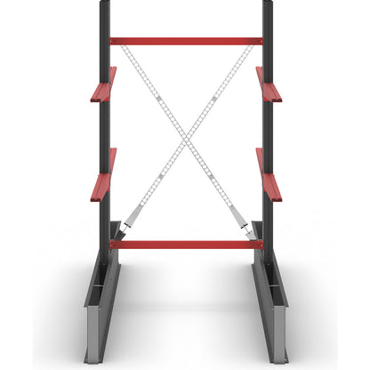 Cantilever racking unit Attillo heavy, double sided, HxW 2000 x 1000 mm, cantilever arm 1000 mm, standard shelf unit.