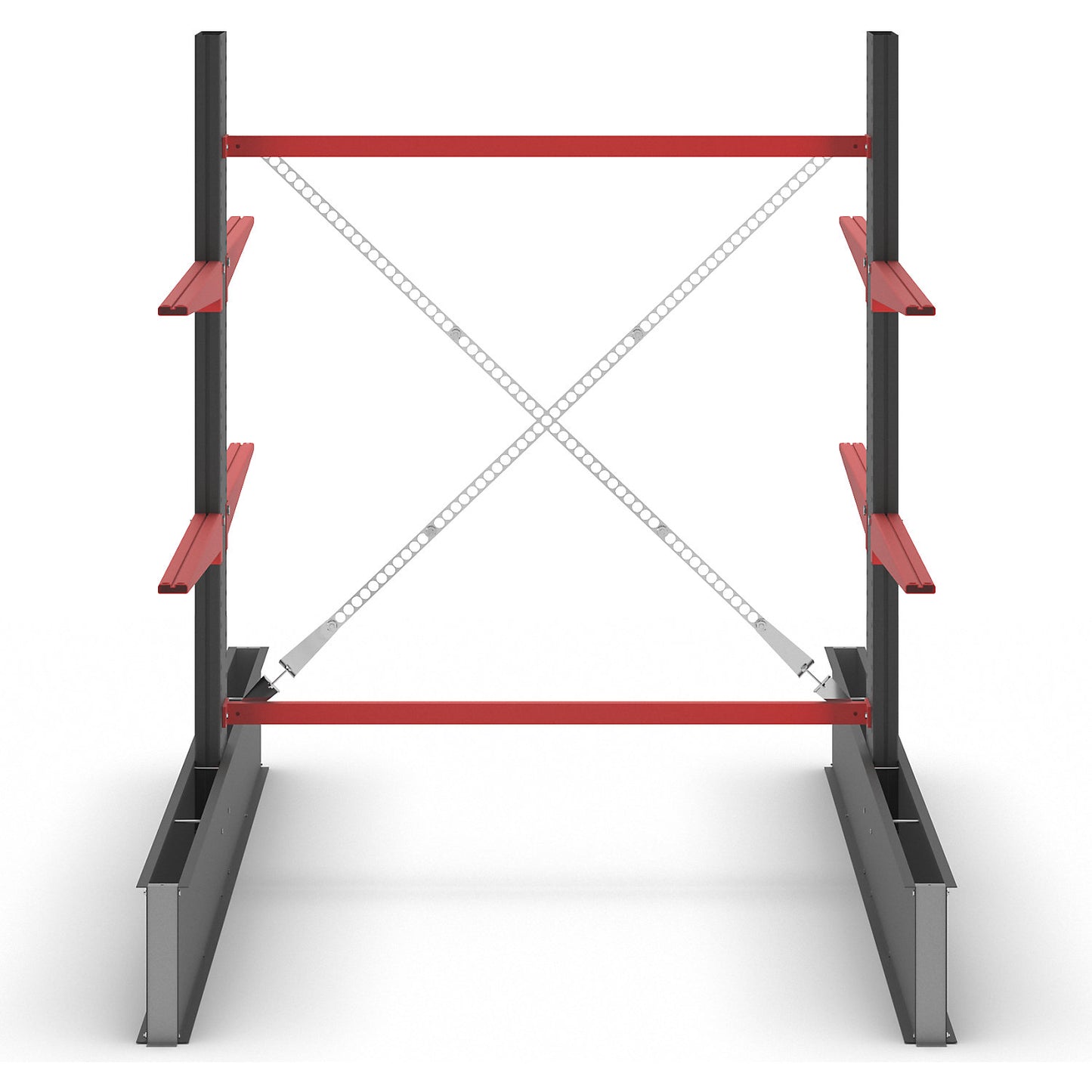 Cantilever racking unit Attillo heavy, double sided, HxW 2000 x 1500 mm, cantilever arm 1000 mm, standard shelf unit.