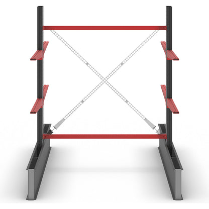 Cantilever racking unit Attillo heavy, double sided, HxW 2000 x 1500 mm, cantilever arm 1000 mm, standard shelf unit.