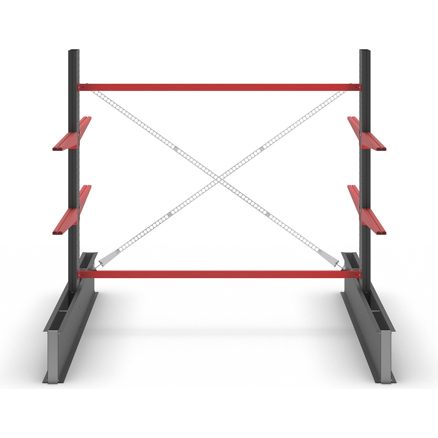 Cantilever racking unit Attillo heavy, double sided, HxW 2000 x 2000 mm, cantilever arm 1000 mm, standard shelf unit.