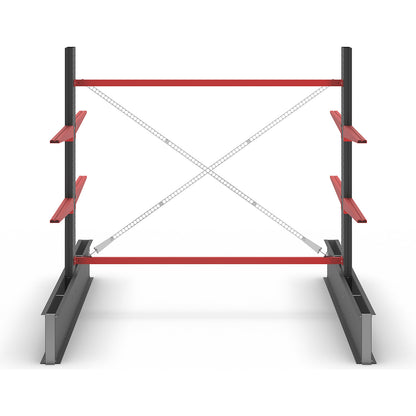 Cantilever racking unit Attillo heavy, double sided, HxW 2000 x 2000 mm, cantilever arm 1000 mm, standard shelf unit.