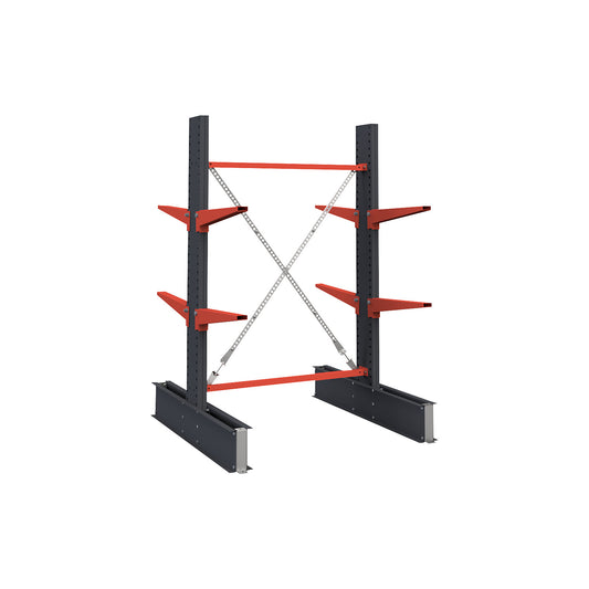 Cantilever racking unit Attillo heavy, double sided, HxW 2000 x 1000 mm, cantilever arm 600 mm, standard shelf unit.