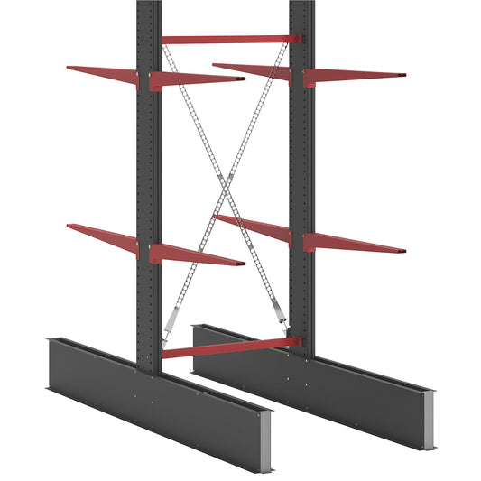 Cantilever racking unit Attillo heavy, double sided, HxW 2500 x 1000 mm, cantilever arm 1000 mm, standard shelf unit.