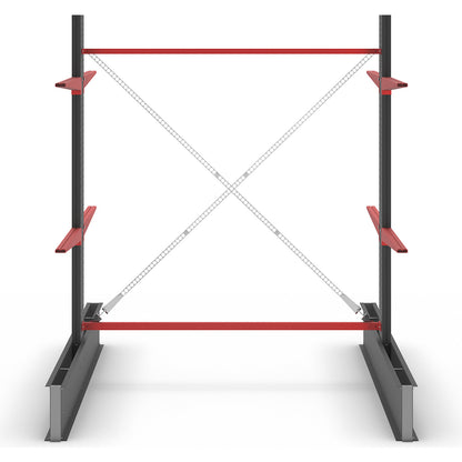 Cantilever racking unit Attillo heavy, double sided, HxW 2500 x 2000 mm, cantilever arm 1000 mm, standard shelf unit.