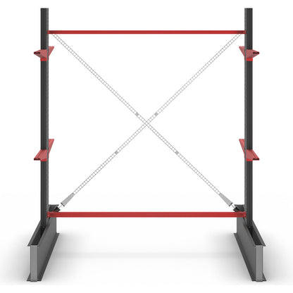 Cantilever racking unit Attillo heavy, double sided, HxW 2500 x 2000 mm, cantilever arm 600 mm, standard shelf unit.
