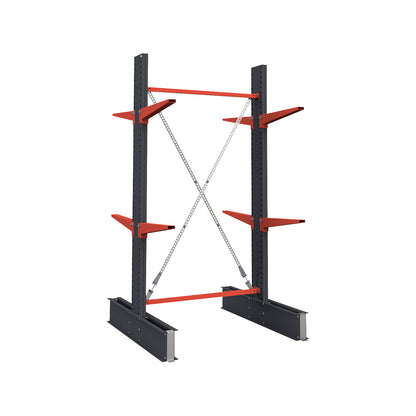 Cantilever racking unit Attillo heavy, double sided, HxW 2500 x 1000 mm, cantilever arm 600 mm, standard shelf unit.