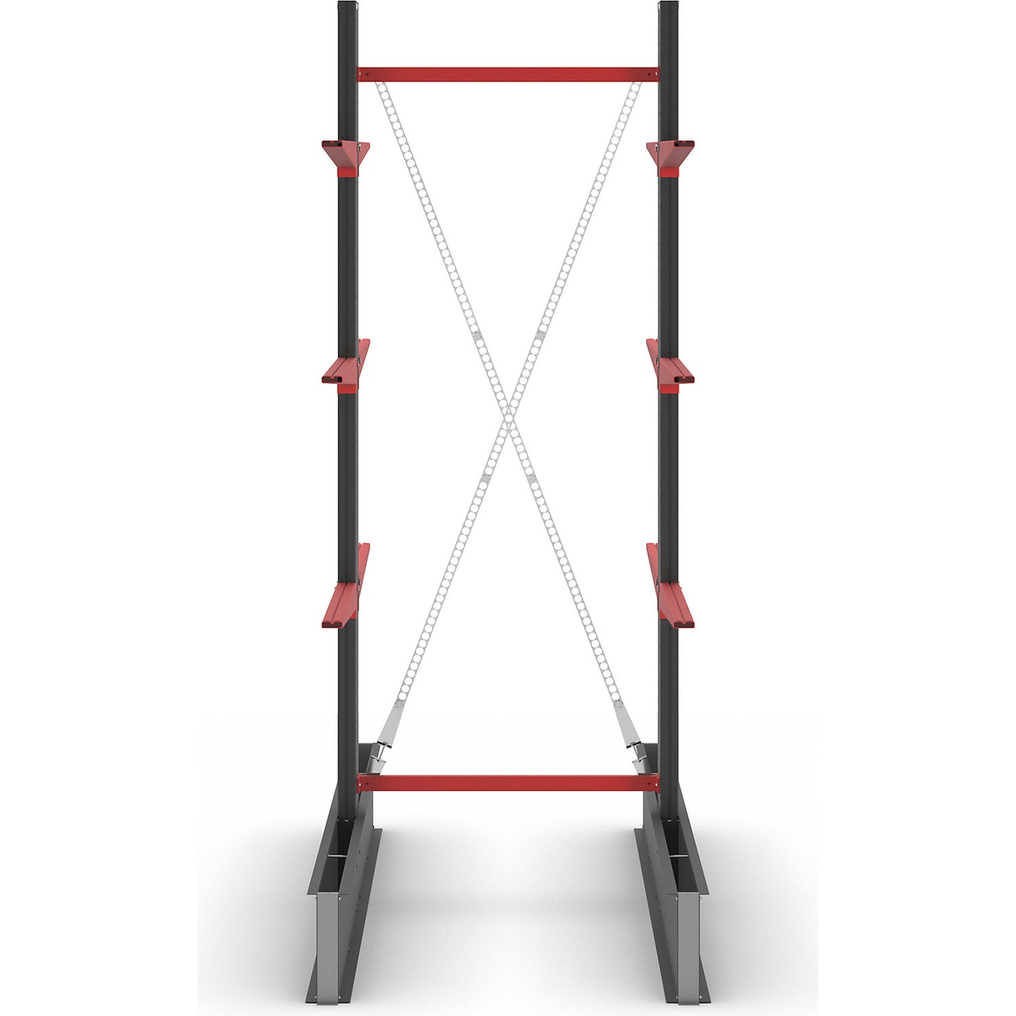 Cantilever racking unit Attillo heavy, double sided, HxW 3000 x 1000 mm, cantilever arm 1000 mm, standard shelf unit.