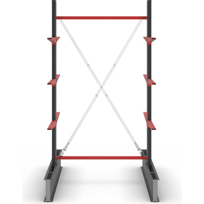 Cantilever racking unit Attillo heavy, double sided, HxW 3000 x 1500 mm, cantilever arm 1000 mm, standard shelf unit.
