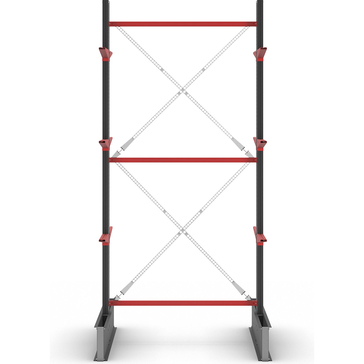 Cantilever racking unit Attillo heavy, double sided, HxW 3500 x 1500 mm, cantilever arm 600 mm, standard shelf unit.