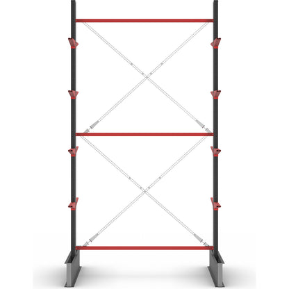 Cantilever racking unit Attillo heavy, double sided, HxW 4000 x 2000 mm, cantilever arm 600 mm, standard shelf unit.