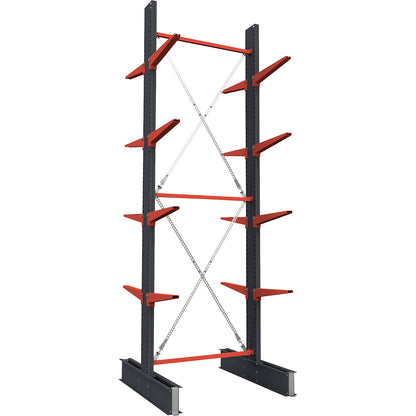 Cantilever racking unit Attillo heavy, double sided, HxW 4000 x 1000 mm, cantilever arm 600 mm, standard shelf unit.