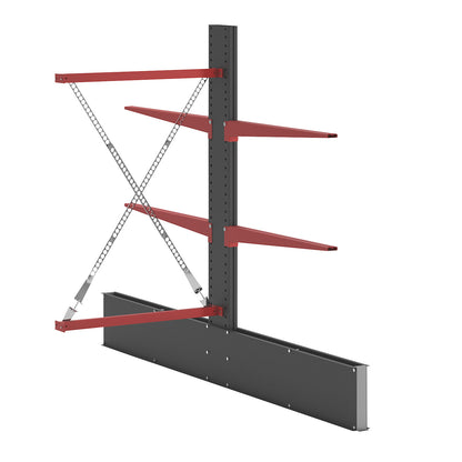 Cantilever racking unit Attillo heavy, double sided, HxW 2000 x 1000 mm, cantilever arm 1000 mm, extension shelf unit.