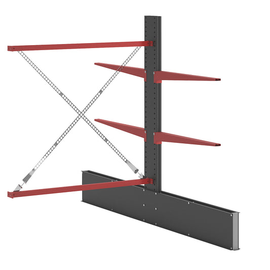 Cantilever racking unit Attillo heavy, double sided, HxW 2000 x 1500 mm, cantilever arm 1000 mm, extension shelf unit.