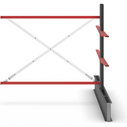 Cantilever racking unit Attillo heavy, double sided, HxW 2000 x 2000 mm, cantilever arm 1000 mm, extension shelf unit.