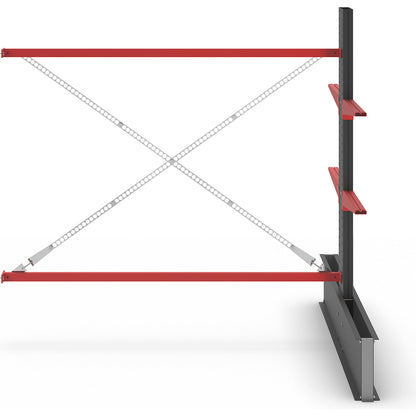 Cantilever racking unit Attillo heavy, double sided, HxW 2000 x 2000 mm, cantilever arm 600 mm, extension shelf unit.