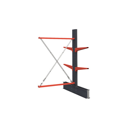 Cantilever racking unit Attillo heavy, double sided, HxW 2000 x 1500 mm, cantilever arm 600 mm, extension shelf unit.