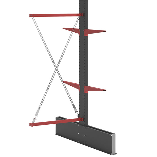 Cantilever racking unit Attillo heavy, double sided, HxW 2500 x 1000 mm, cantilever arm 600 mm, extension shelf unit.
