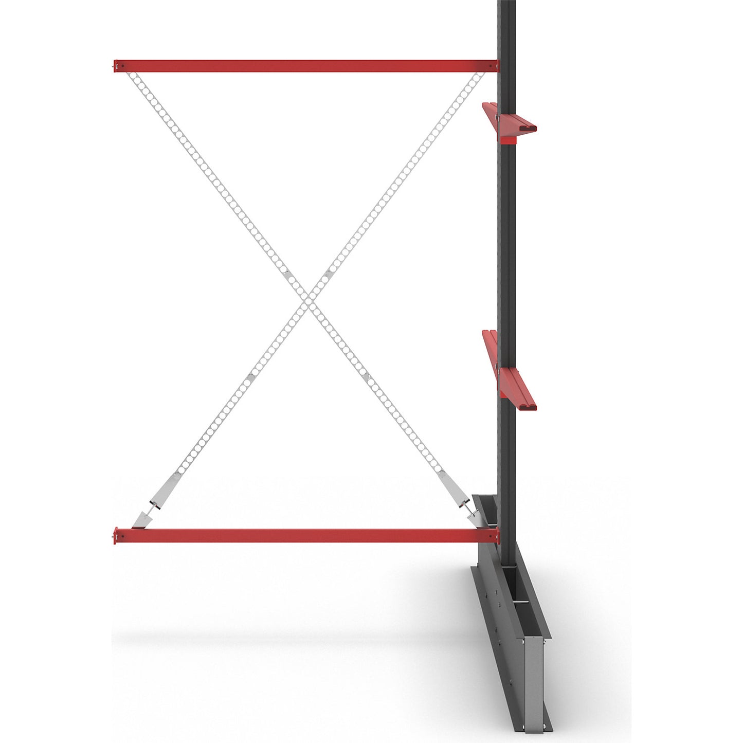 Cantilever racking unit Attillo heavy, double sided, HxW 2500 x 1500 mm, cantilever arm 1000 mm, extension shelf unit.