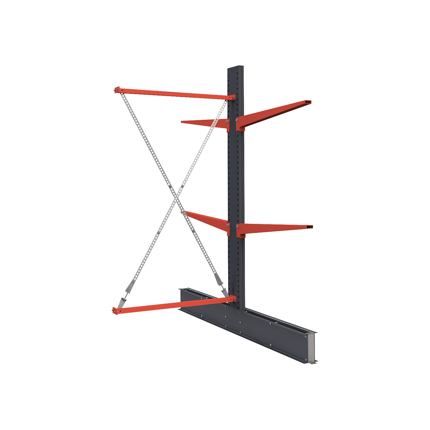 Cantilever racking unit Attillo heavy, double sided, HxW 2500 x 2000 mm, cantilever arm 1000 mm, extension shelf unit.
