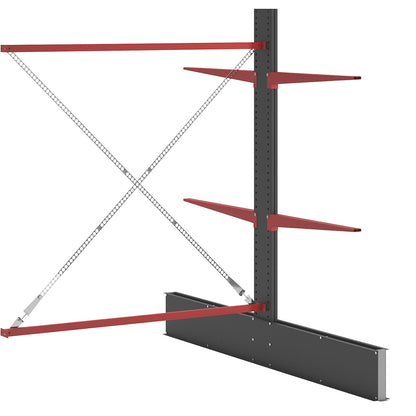 Cantilever racking unit Attillo heavy, double sided, HxW 2500 x 2000 mm, cantilever arm 1000 mm, extension shelf unit.