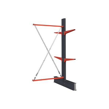Cantilever racking unit Attillo heavy, double sided, HxW 2500 x 2000 mm, cantilever arm 600 mm, extension shelf unit.