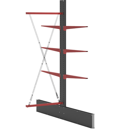 Cantilever racking unit Attillo heavy, double sided, HxW 3000 x 1000 mm, cantilever arm 1000 mm, extension shelf unit.