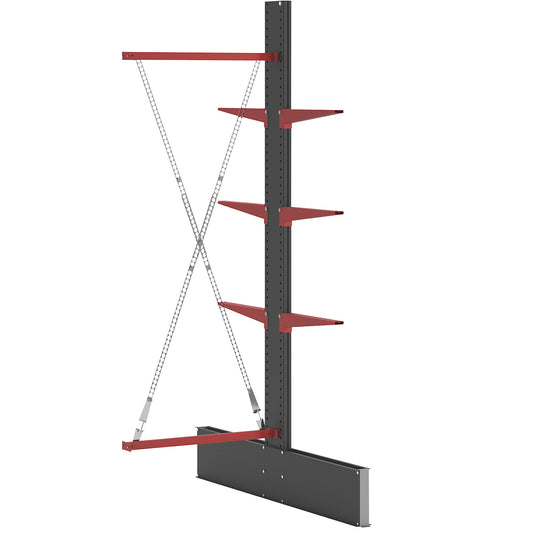 Cantilever racking unit Attillo heavy, double sided, HxW 3000 x 1000 mm, cantilever arm 600 mm, extension shelf unit.