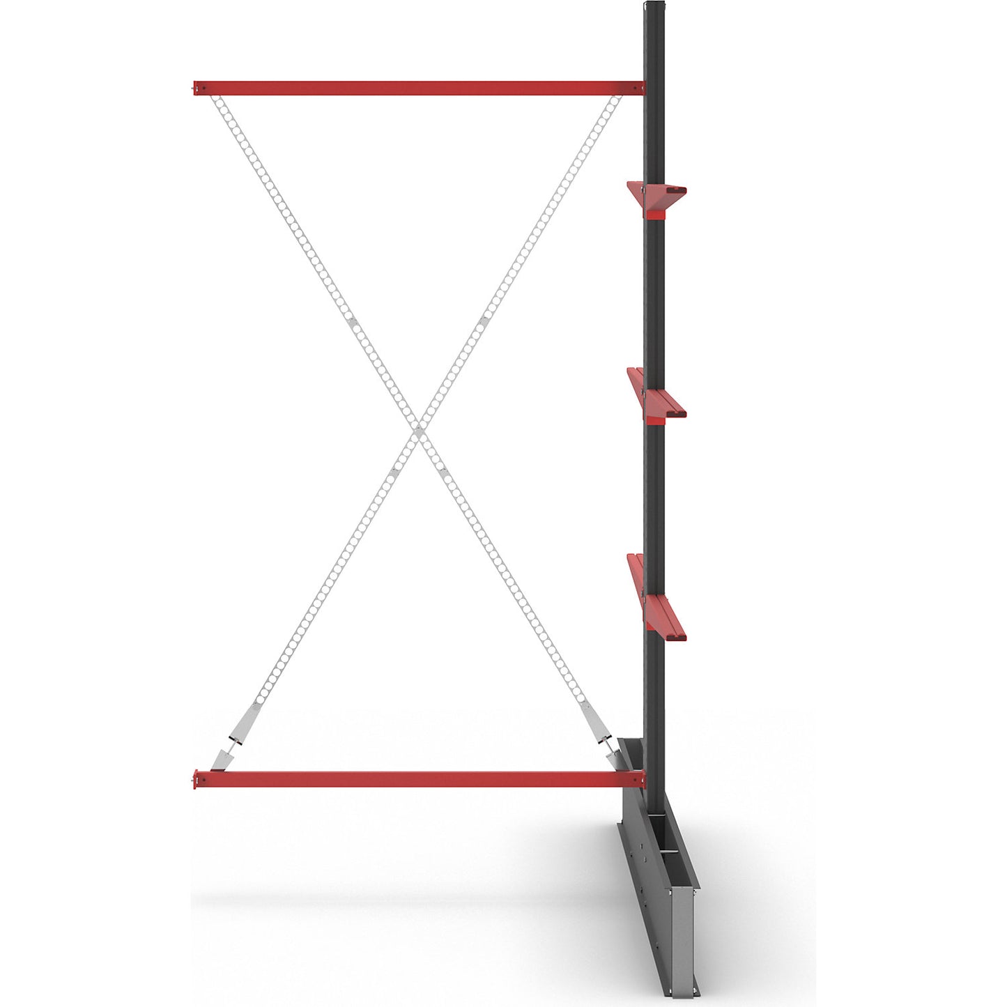 Cantilever racking unit Attillo heavy, double sided, HxW 3000 x 1500 mm, cantilever arm 1000 mm, extension shelf unit.