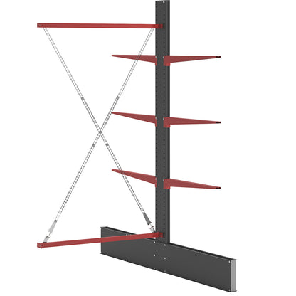 Cantilever racking unit Attillo heavy, double sided, HxW 3000 x 1500 mm, cantilever arm 1000 mm, extension shelf unit.