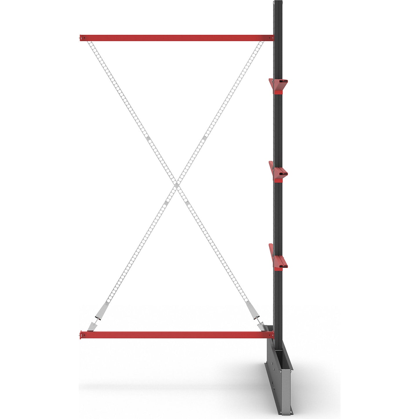 Cantilever racking unit Attillo heavy, double sided, HxW 3000 x 1500 mm, cantilever arm 600 mm, extension shelf unit.