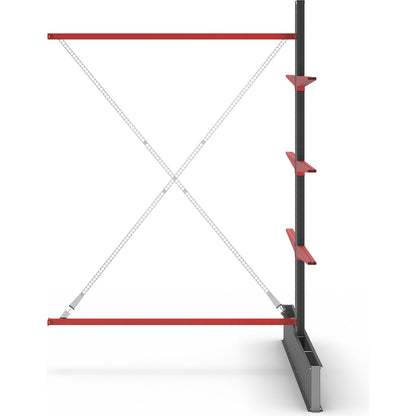 Cantilever racking unit Attillo heavy, double sided, HxW 3000 x 2000 mm, cantilever arm 1000 mm, extension shelf unit.