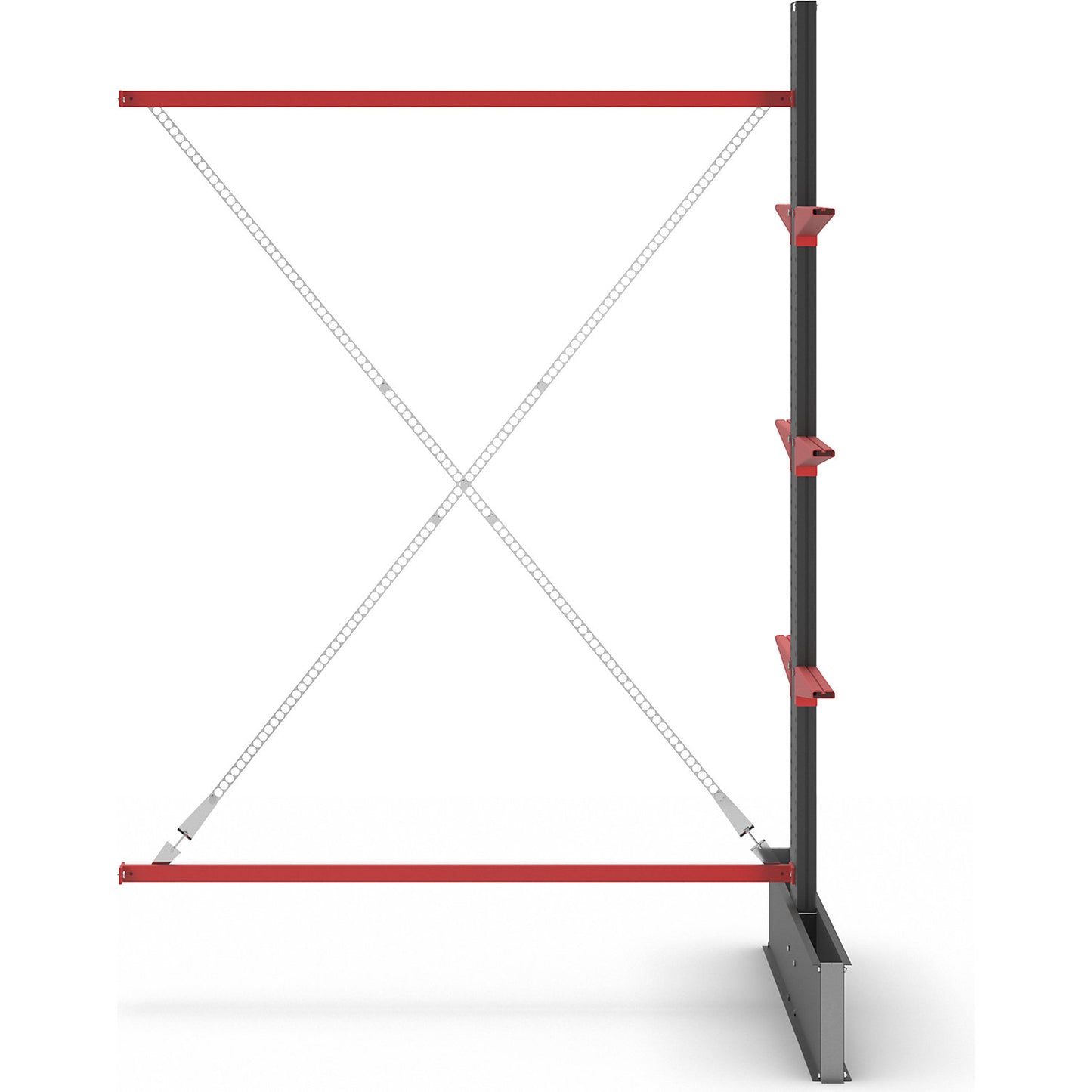 Cantilever racking unit Attillo heavy, double sided, HxW 3000 x 2000 mm, cantilever arm 600 mm, extension shelf unit.