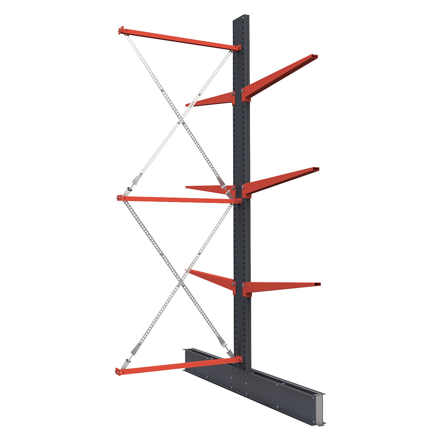Cantilever racking unit Attillo heavy, double sided, HxW 3500 x 2000 mm, cantilever arm 1000 mm, extension shelf unit.