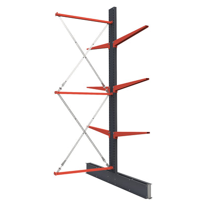 Cantilever racking unit Attillo heavy, double sided, HxW 3500 x 1500 mm, cantilever arm 1000 mm, extension shelf unit.