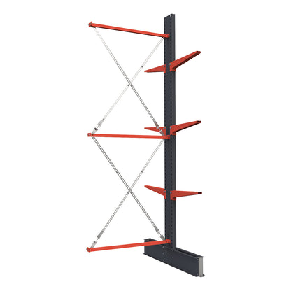Cantilever racking unit Attillo heavy, double sided, HxW 3500 x 1500 mm, cantilever arm 600 mm, extension shelf unit.