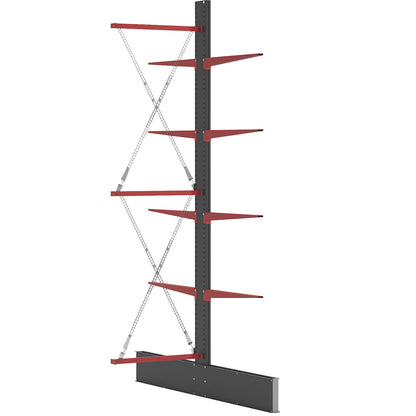 Cantilever racking unit Attillo heavy, double sided, HxW 4000 x 1000 mm, cantilever arm 1000 mm, extension shelf unit.