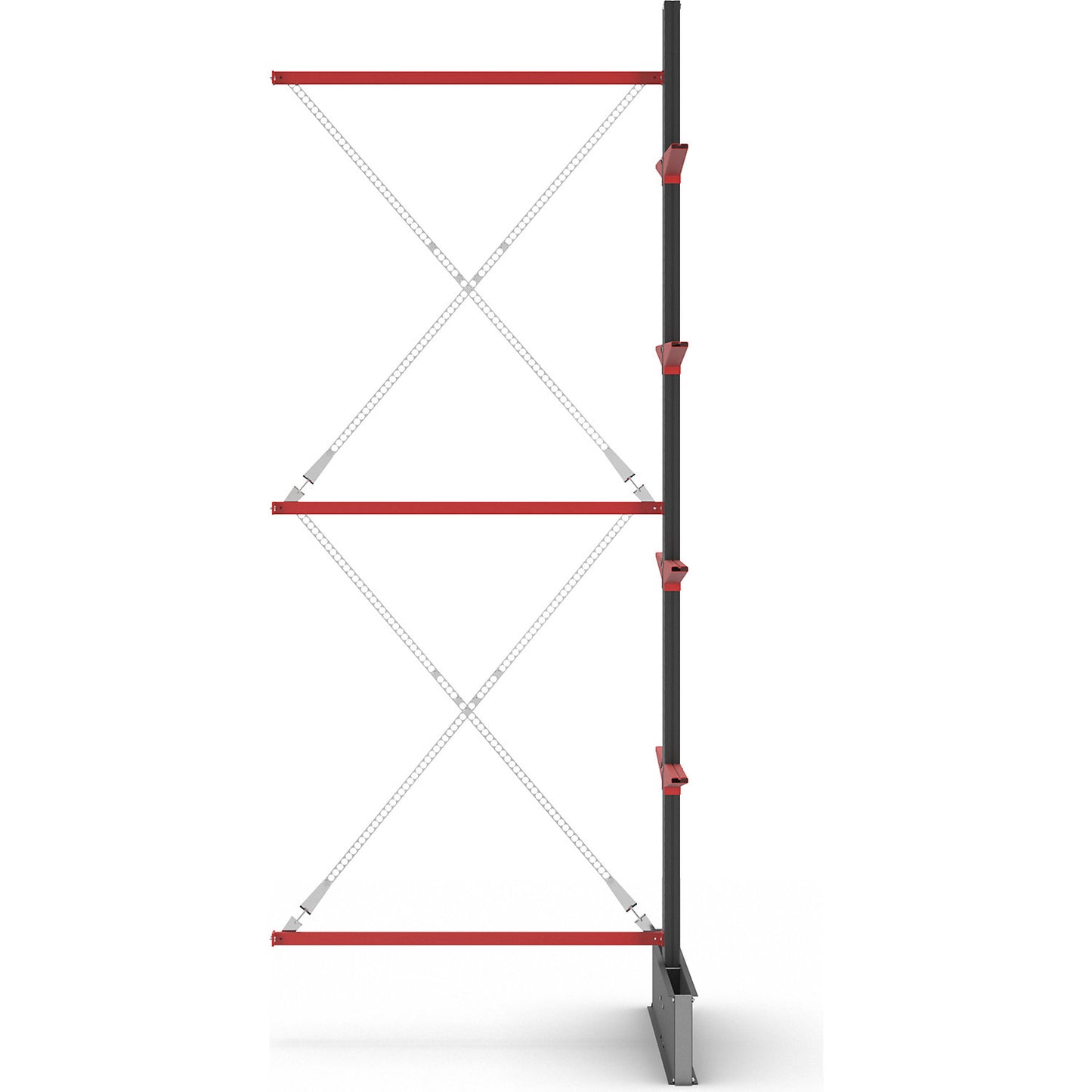 Cantilever racking unit Attillo heavy, double sided, HxW 4000 x 1500 mm, cantilever arm 600 mm, extension shelf unit.