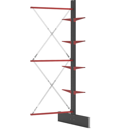 Cantilever racking unit Attillo heavy, double sided, HxW 4000 x 1500 mm, cantilever arm 600 mm, extension shelf unit.