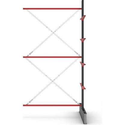 Cantilever racking unit Attillo heavy, double sided, HxW 4000 x 2000 mm, cantilever arm 1000 mm, extension shelf unit.